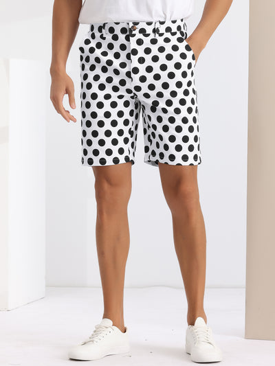 Polka Dots Summer Business Flat Front Dress Golf Shorts