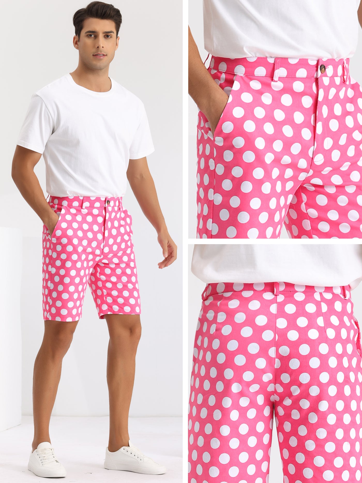 Bublédon Polka Dots Summer Business Flat Front Dress Golf Shorts