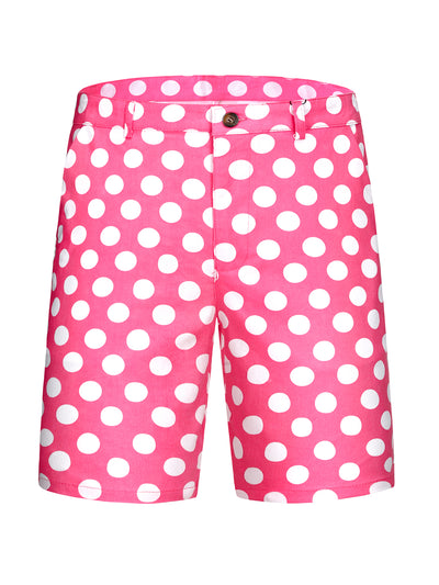 Polka Dots Summer Business Flat Front Dress Golf Shorts