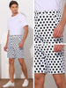 Polka Dots Summer Comfort Flat Front Patterned Chino Shorts