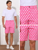 Polka Dots Summer Comfort Flat Front Patterned Chino Shorts