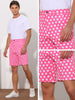 Polka Dots Summer Comfort Flat Front Patterned Chino Shorts