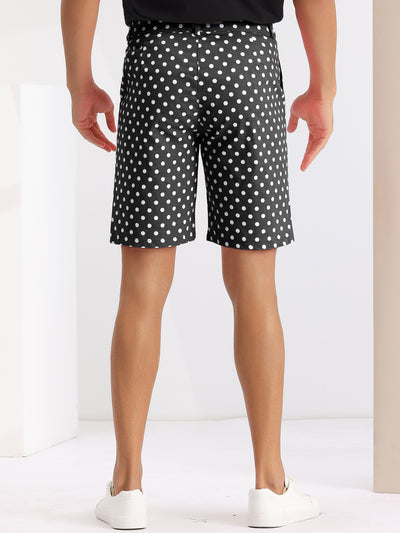 Polka Dots Summer Above Knee Printed Golf Shorts