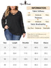 Lace Blouse for Women Plus Size Sheer Long Sleeve Elastic Cuff Layer Cross V Neck Tops