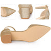 Glitter Pointed Toe Chunky Heel Dress Pumps for Women