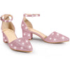 Glitter Pointed Toe Chunky Heel Dress Pumps for Women