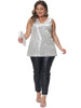 Plus Size Tops for Women Sleeveless Sparkle Shimmer Glitter Sequin V Neck Tank Top
