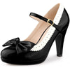 Bow Platform Ankle Strap Stiletto Heels Pumps for Women