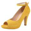 Platform Peep Toe Ankle Strap Stiletto Heel Pumps for Women