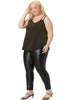 Plus Size Camisole for Women V Neck Sparkle Silvery Sleeveless Spaghetti Strap Cami Tank Tops