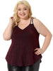 Plus Size Camisole for Women V Neck Sparkle Silvery Sleeveless Spaghetti Strap Cami Tank Tops