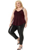 Plus Size Camisole for Women V Neck Sparkle Silvery Sleeveless Spaghetti Strap Cami Tank Tops