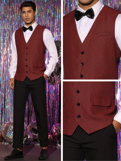 Dress Waistcoats for Men's Slim Fit Tuxedo Classic Business Suit Vest