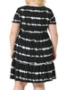 Plus Size Tie Dye Short Sleeve Empire Waist Casual Midi Dress