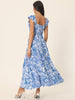 Summer Boho Smocked Beach Sundress Sleeveless Ruffle Floral Flowy Tiered Maxi Dress