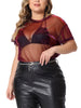 Glitter H Line Round Neck Short Sleeve Top