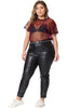 Glitter H Line Round Neck Short Sleeve Top