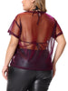 Glitter H Line Round Neck Short Sleeve Top