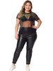 Glitter H Line Round Neck Short Sleeve Top