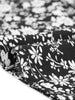 Casual Floral Crewneck Cap Sleeve Boho Flowy Midi Sun Dress with Pockets