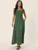 Sleeveless Summer Scoop Neck Ruffle Tiered Casual Maxi Dress with Pockets