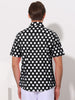 Polka Dots Pattern Point Collar Short Sleeves Printed Dress Shirts