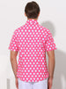 Polka Dots Pattern Point Collar Short Sleeves Printed Dress Shirts