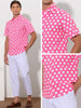 Polka Dots Pattern Point Collar Short Sleeves Printed Dress Shirts
