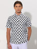 Polka Dots Pattern Point Collar Short Sleeves Printed Dress Shirts