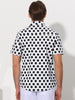 Polka Dots Pattern Point Collar Short Sleeves Printed Dress Shirts