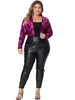 Plus Size Sequin Party Open Front Long Sleeve Shrug Bolero Crop Jacket