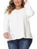 Waffle A Line Round Neck Long Sleeve Tunic