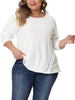 Waffle A Line Round Neck Long Sleeve Tunic