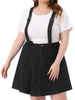 A Line Denim Elastic Back Suspender Skirt