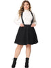 A Line Denim Elastic Back Suspender Skirt