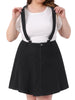 A Line Denim Elastic Back Suspender Skirt