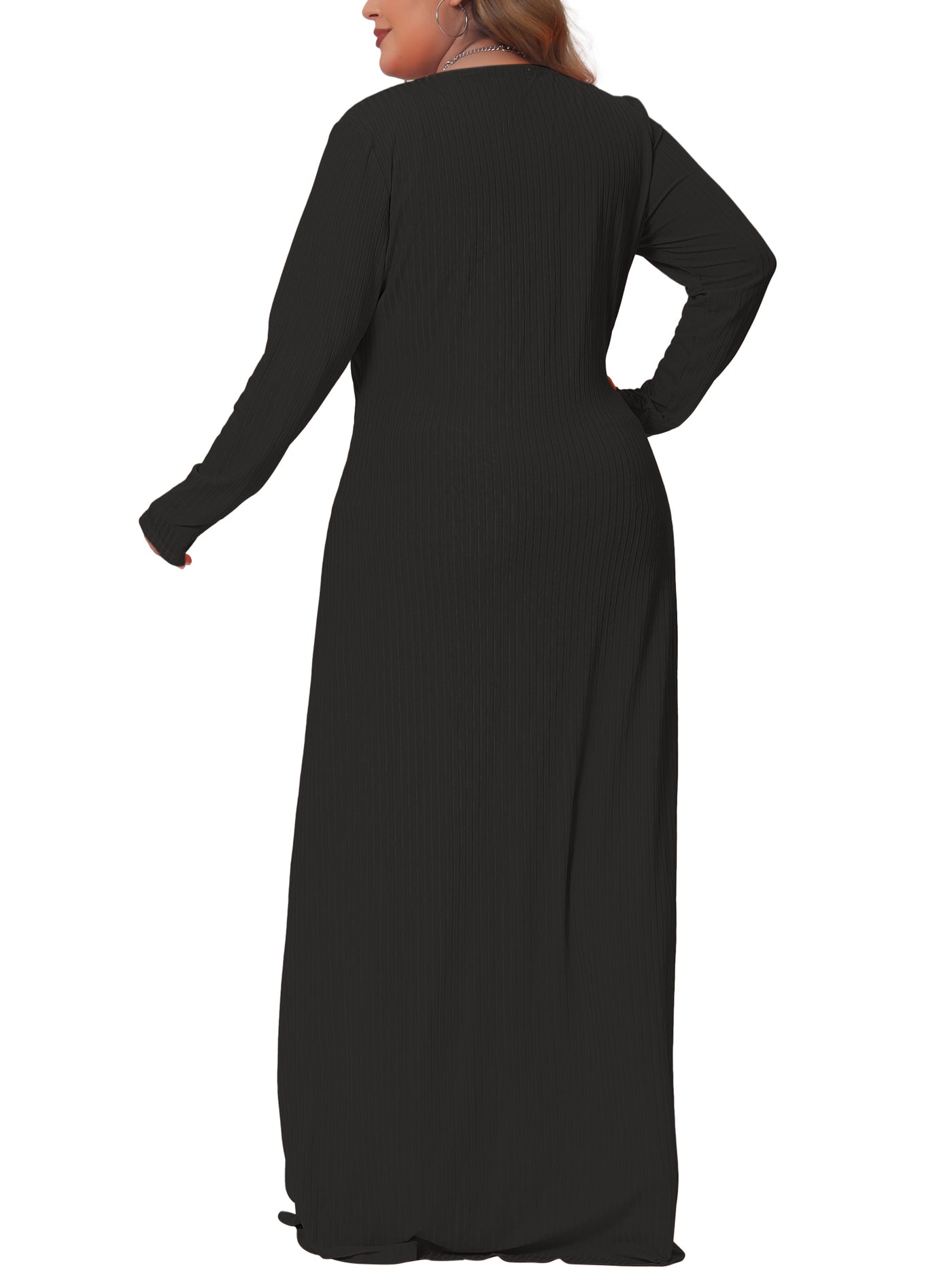 Bublédon Plus Size Dresses for Women Side Split Long Sleeve Button Down Cardigans Swimsuit Cover Ups Beach Dress