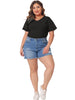 Plus Size T Shirts for Women Basic V Neck Short Sleeve Tops