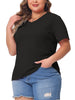 Plus Size T Shirts for Women Basic V Neck Short Sleeve Tops