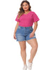 Plus Size T Shirts for Women Basic V Neck Short Sleeve Tops