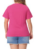 Plus Size T Shirts for Women Basic V Neck Short Sleeve Tops