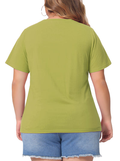 Plus Size T Shirts for Women Basic V Neck Short Sleeve Tops