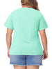Plus Size T Shirts for Women Basic V Neck Short Sleeve Tops