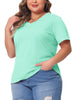 Plus Size T Shirts for Women Basic V Neck Short Sleeve Tops