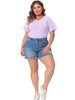 Plus Size T Shirts for Women Basic V Neck Short Sleeve Tops