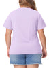 Plus Size T Shirts for Women Basic V Neck Short Sleeve Tops