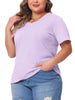 Plus Size T Shirts for Women Basic V Neck Short Sleeve Tops