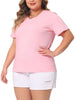 Plus Size T Shirts for Women Basic V Neck Short Sleeve Tops