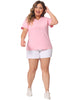 Plus Size T Shirts for Women Basic V Neck Short Sleeve Tops