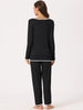 Womens Sleepwear Pajamas Long Sleeve Pullover Tops with Pants Lounge Sets